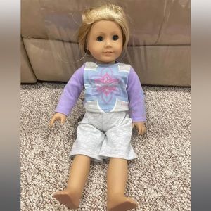 Blonde American Girl with Blue Eyes